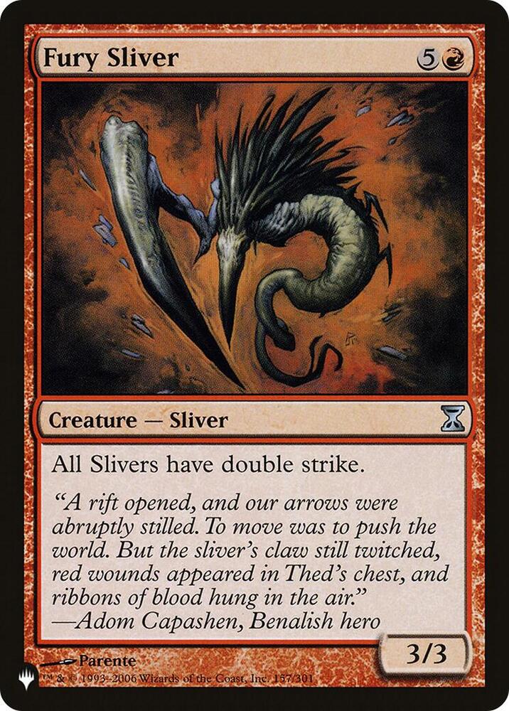 Fury Sliver 157/301 card from The List Reprints