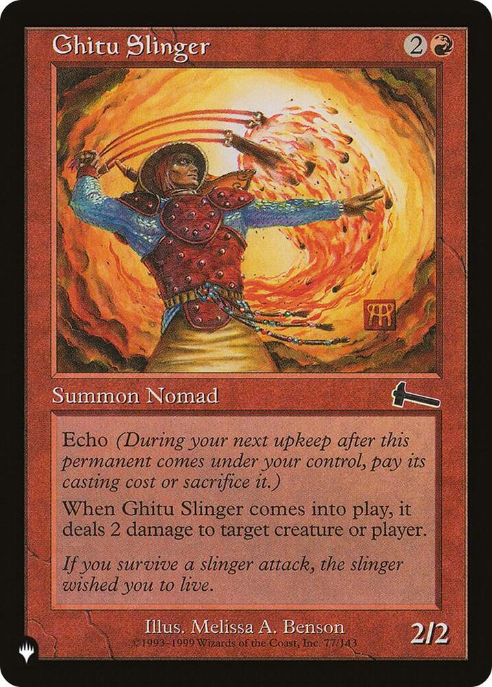 Ghitu Slinger 77/143 card from The List Reprints