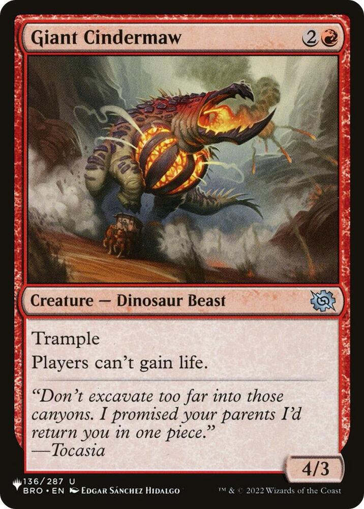 Giant Cindermaw 136/012 card from The List Reprints