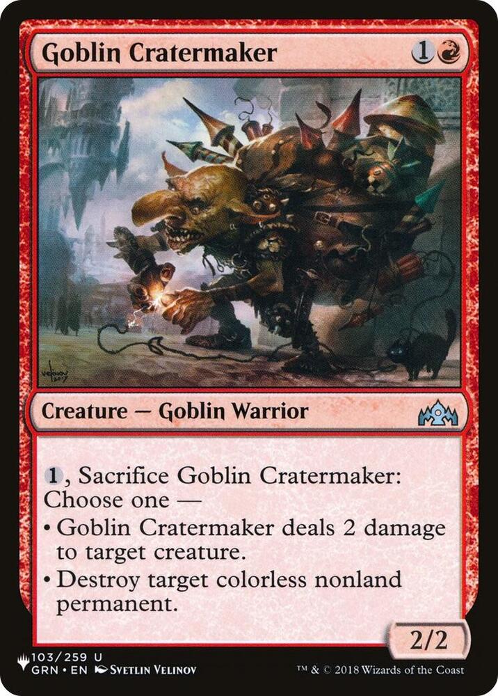 Goblin Cratermaker 103/259 card from The List Reprints