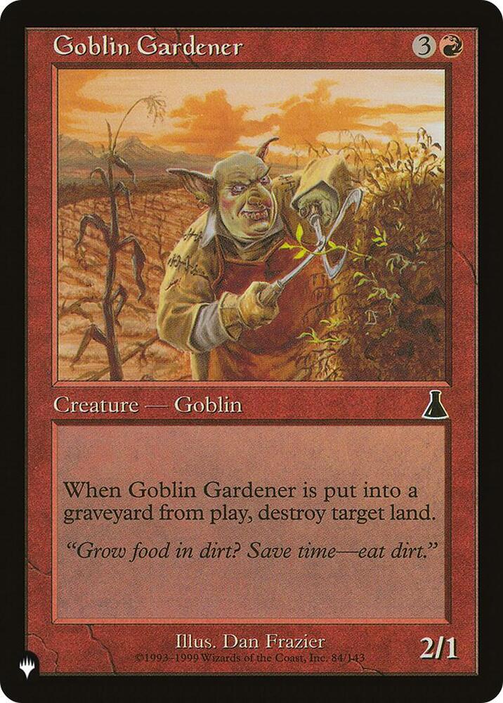 Goblin Gardener 84/143 card from The List Reprints