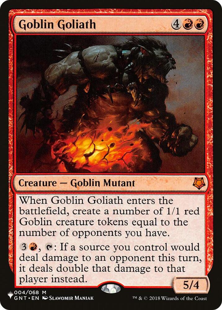 Goblin Goliath 004/068 card from The List Reprints