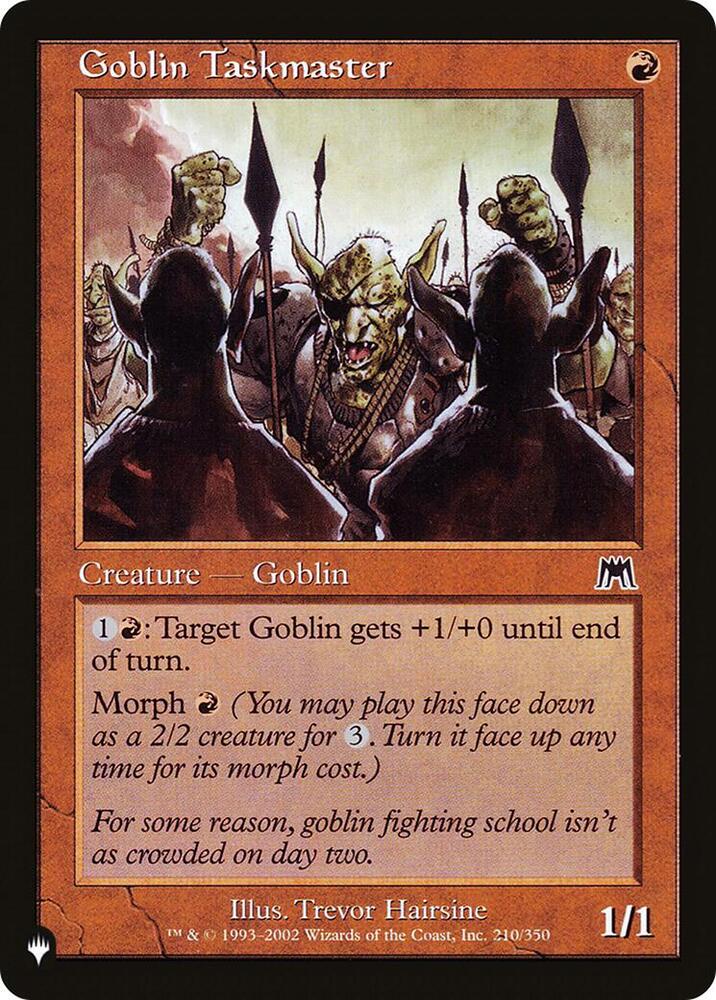 Goblin Taskmaster 210/350 card from The List Reprints