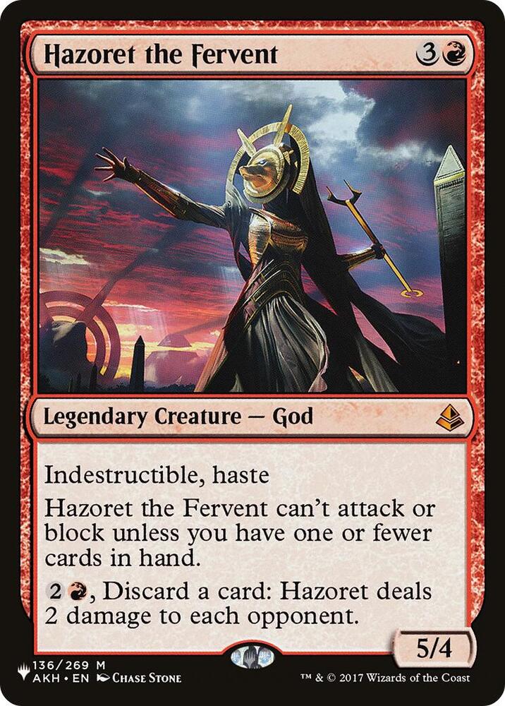 Hazoret the Fervent 136/269 card from The List Reprints