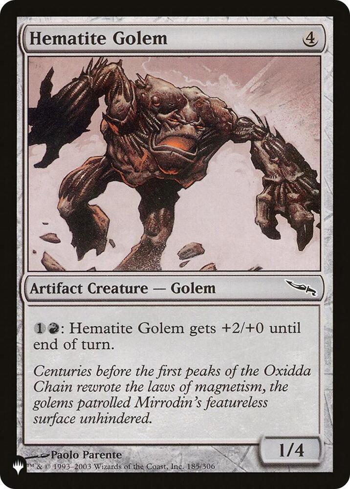 Hematite Golem 185/306 card from The List Reprints