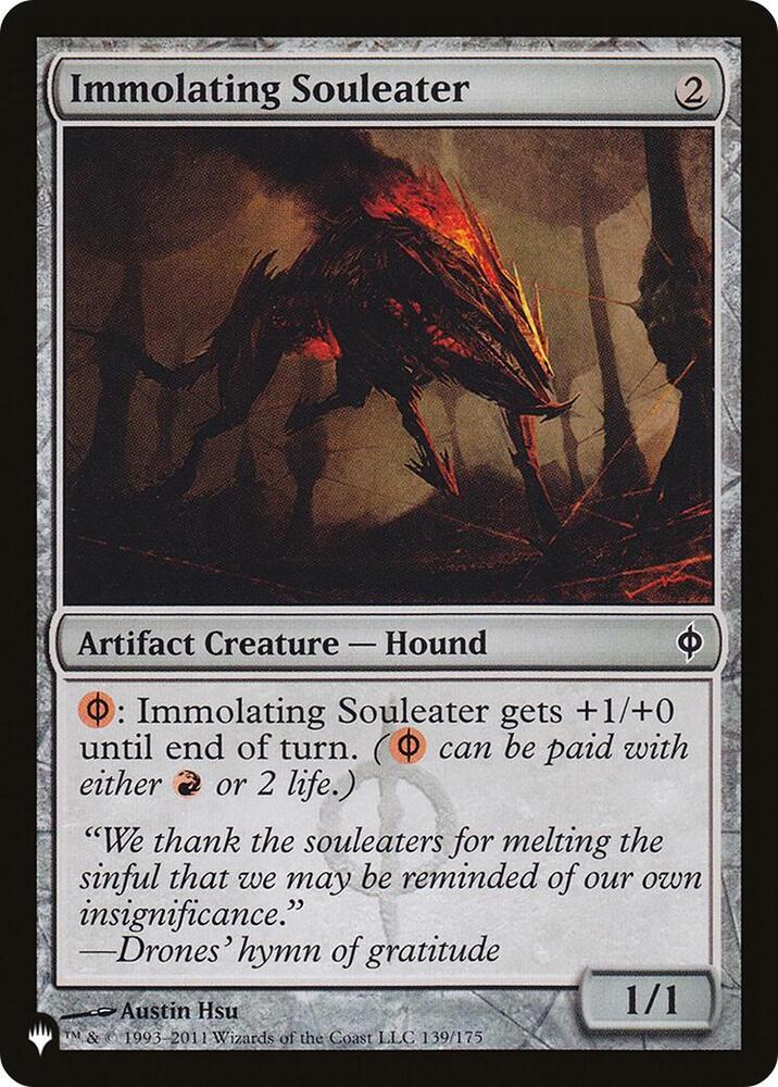 Immolating Souleater 139/175 card from The List Reprints