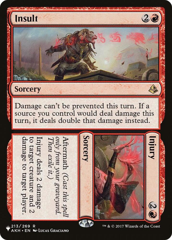 Insult // Injury 213/269 card from The List Reprints