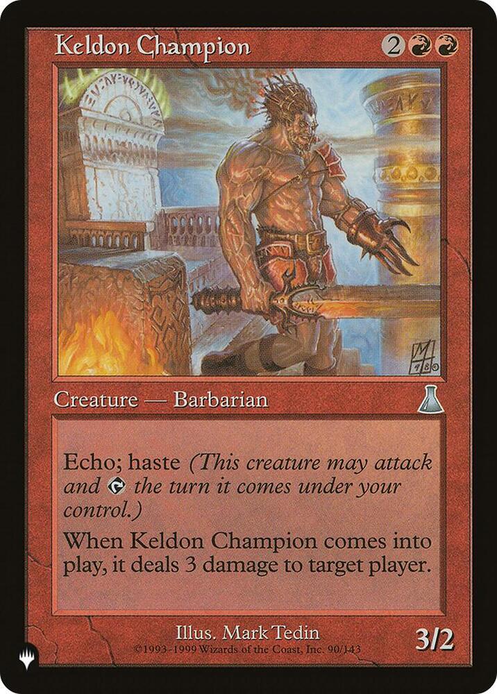Keldon Champion 90/143 card from The List Reprints
