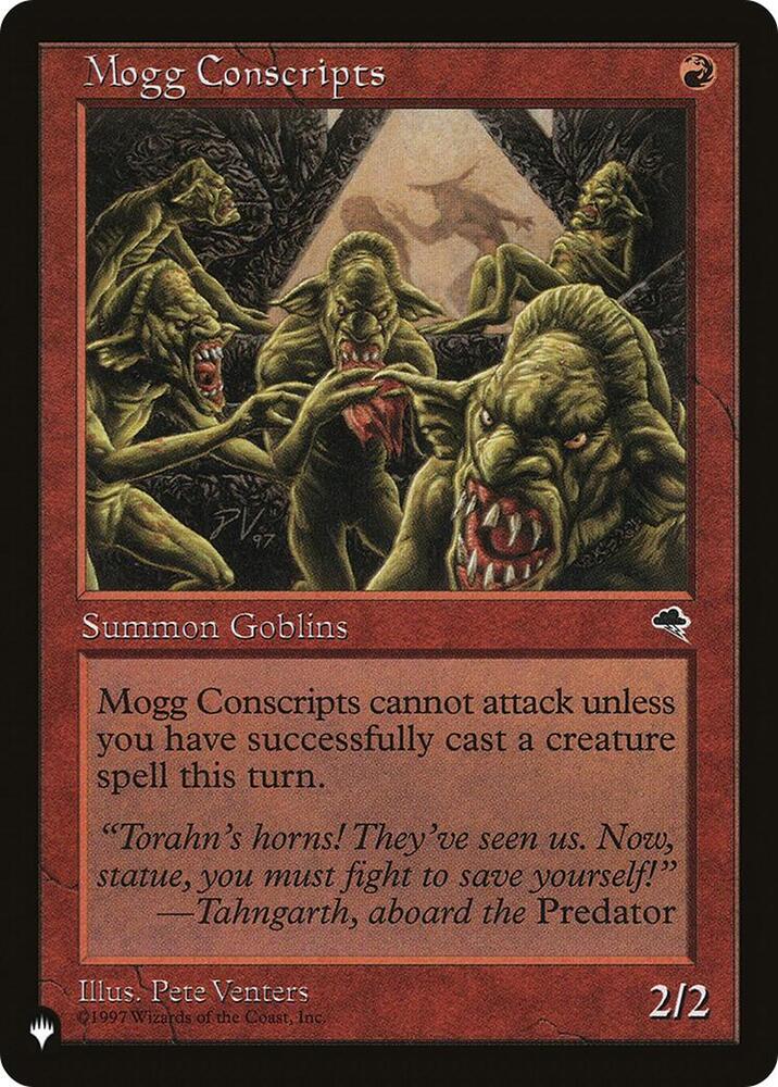 Mogg Conscripts card from The List Reprints