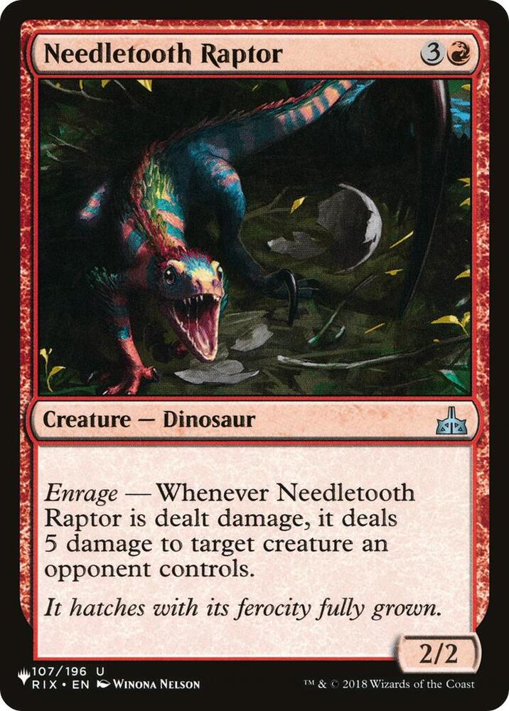 Needletooth Raptor 107/196 card from The List Reprints