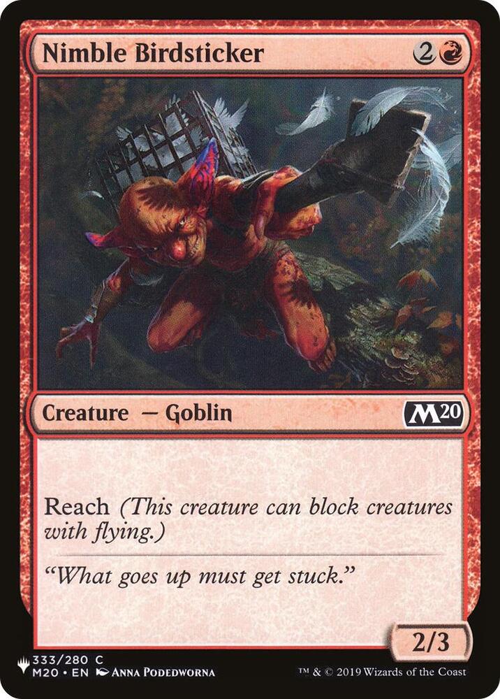 Nimble Birdsticker 333/280 card from The List Reprints