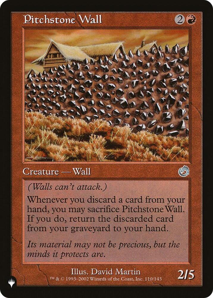 Pitchstone Wall 110/143 card from The List Reprints