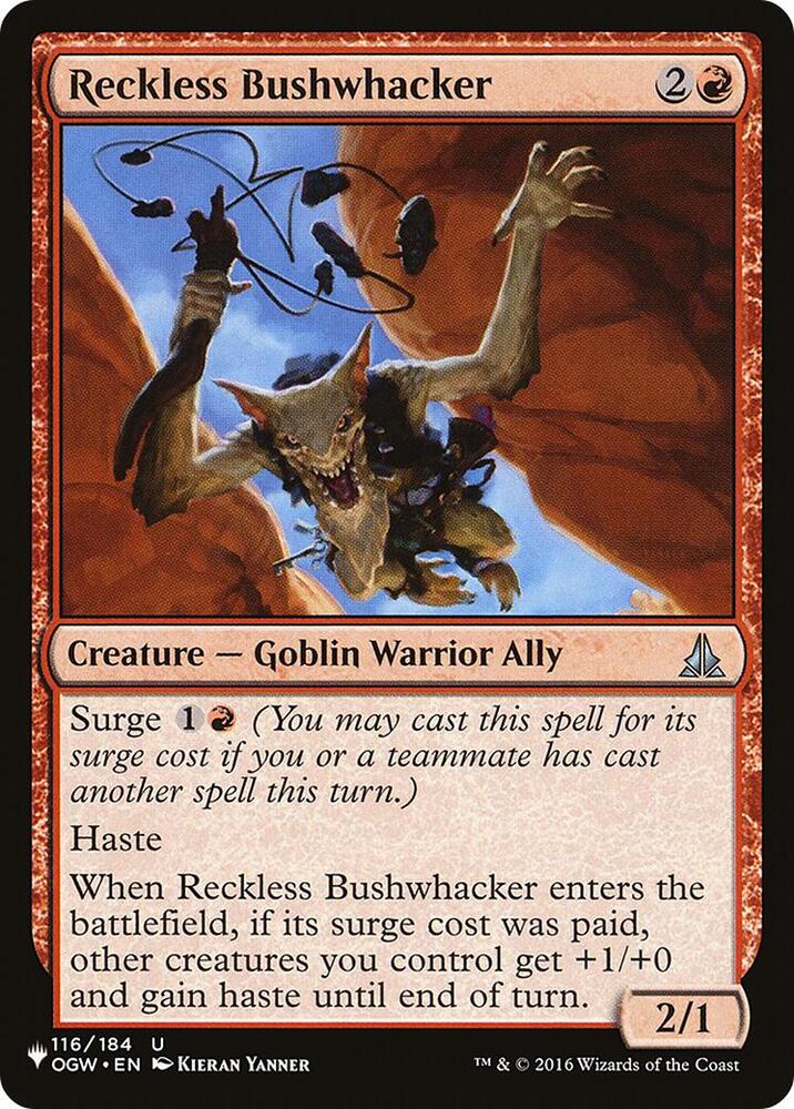 Reckless Bushwhacker 116/184 card from The List Reprints