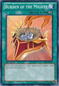 Burden of the Mighty YS12-EN028 card from Starter Deck: Xyz Symphony