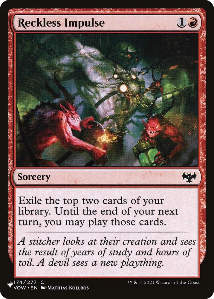 Reckless Impulse 174/277 card from The List Reprints