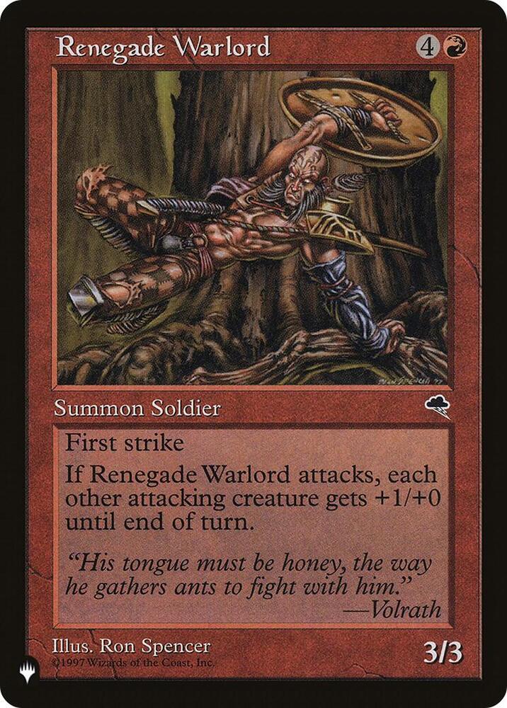 Renegade Warlord card from The List Reprints