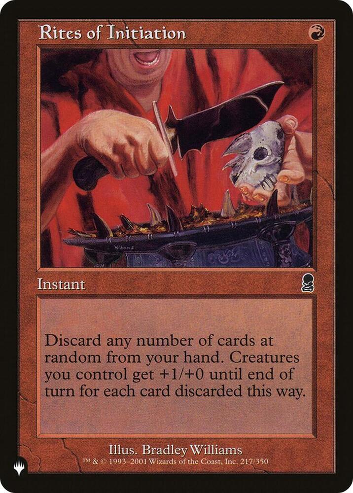 Rites of Initiation 217/350 card from The List Reprints