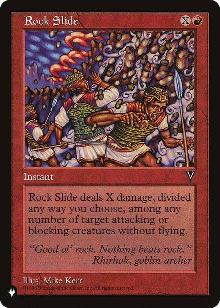 Rock Slide card from The List Reprints