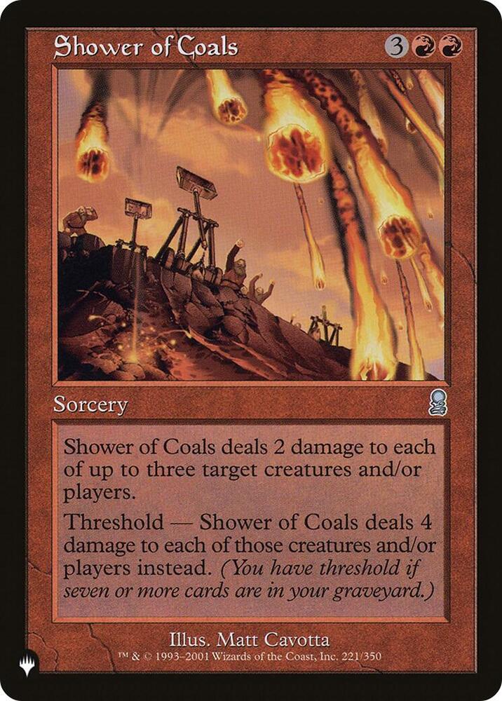 Shower of Coals 221/350 card from The List Reprints