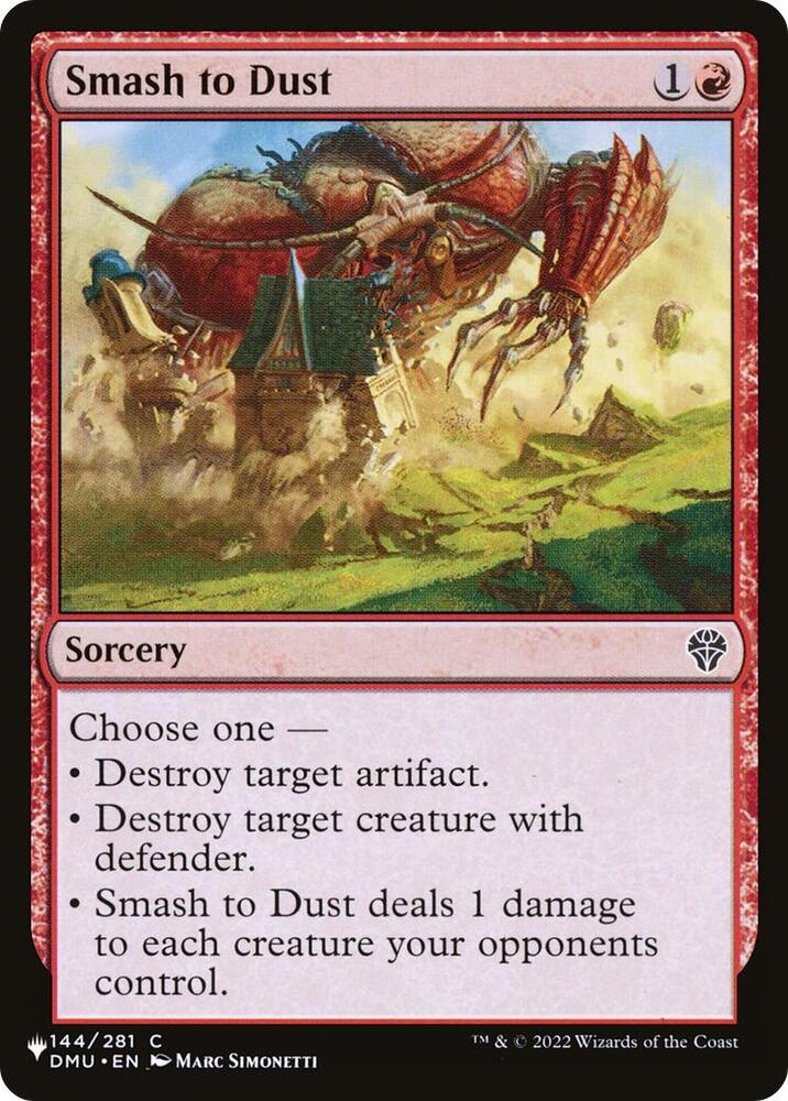 Smash to Dust 144/281 card from The List Reprints