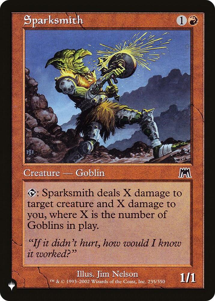 Sparksmith 235/350 card from The List Reprints