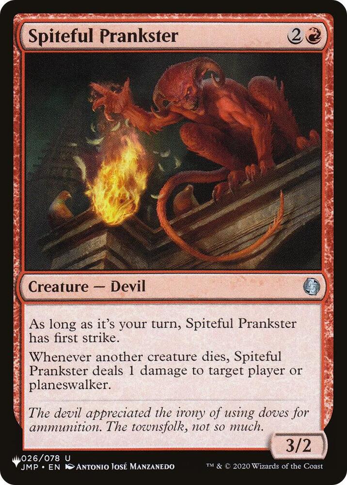 Spiteful Prankster 026/078 card from The List Reprints