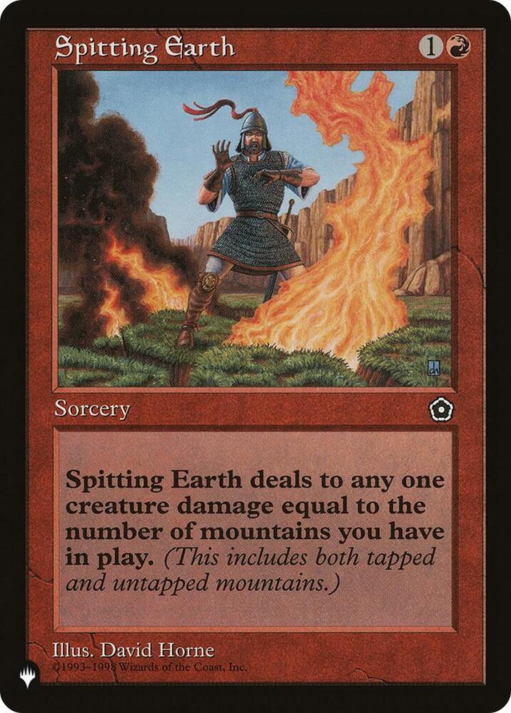 Spitting Earth card from The List Reprints