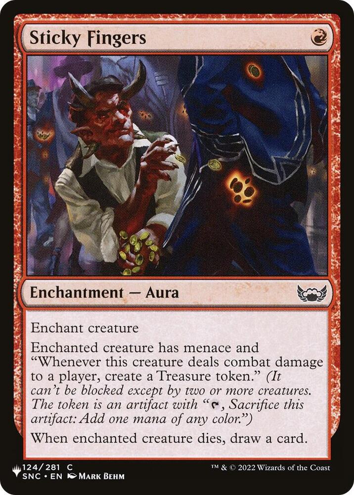 Sticky Fingers 124/281 card from The List Reprints
