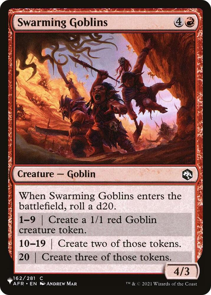 Swarming Goblins 162/281 card from The List Reprints