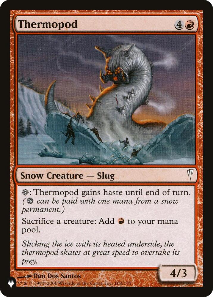 Thermopod 100/155 card from The List Reprints