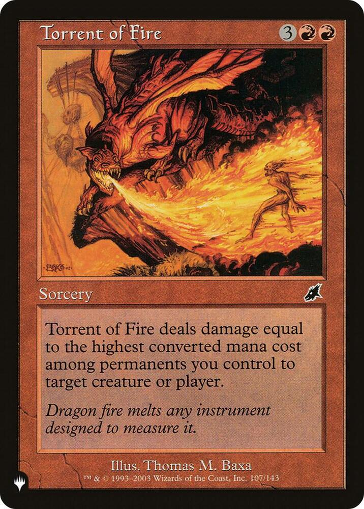 Torrent of Fire 107/143 card from The List Reprints