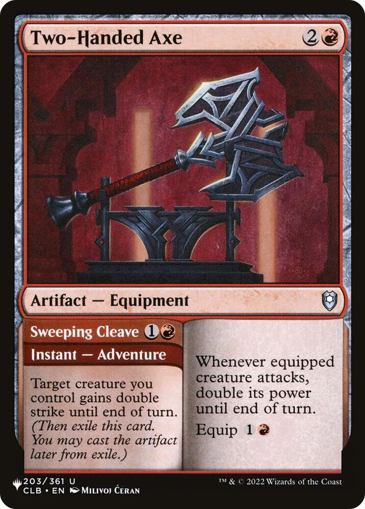 Two-Handed Axe 203/361 card from The List Reprints