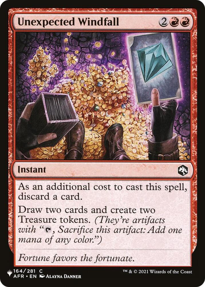 Unexpected Windfall 164/281 card from The List Reprints