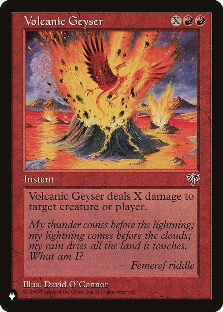 Volcanic Geyser card from The List Reprints