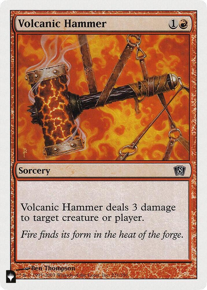 Volcanic Hammer 231/350 card from The List Reprints