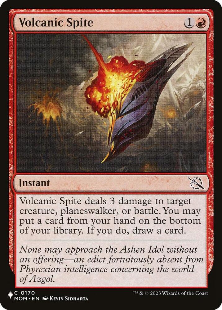 Volcanic Spite 0170 card from The List Reprints