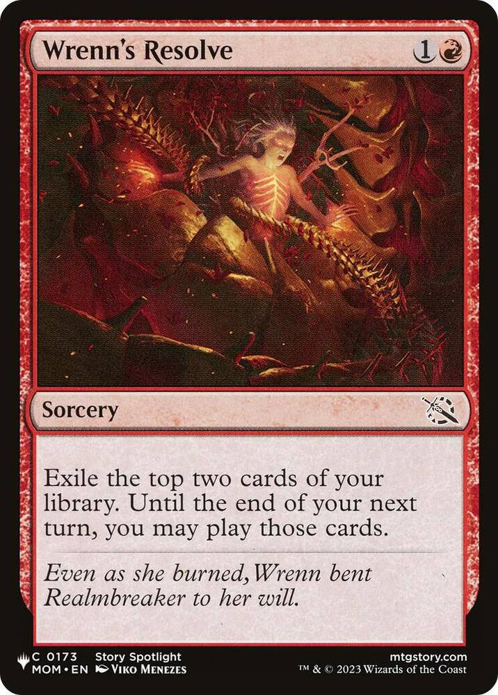 Wrenn's Resolve 0173 card from The List Reprints
