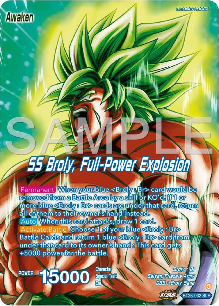 Broly // SS Broly, Full-Power Explosion (Alternate Art) BT26-032 card from Ultimate Advent