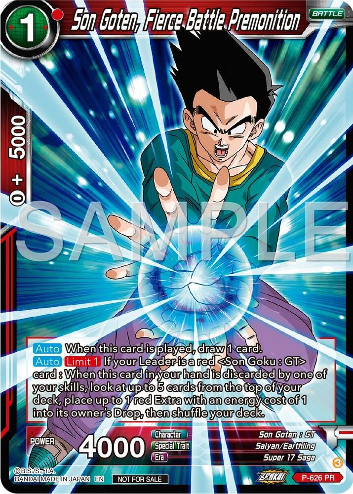 Son Goten, Fierce Battle Premonition (Zenkai Series Tournament Pack Vol.9) P-626 card from Promotion Cards