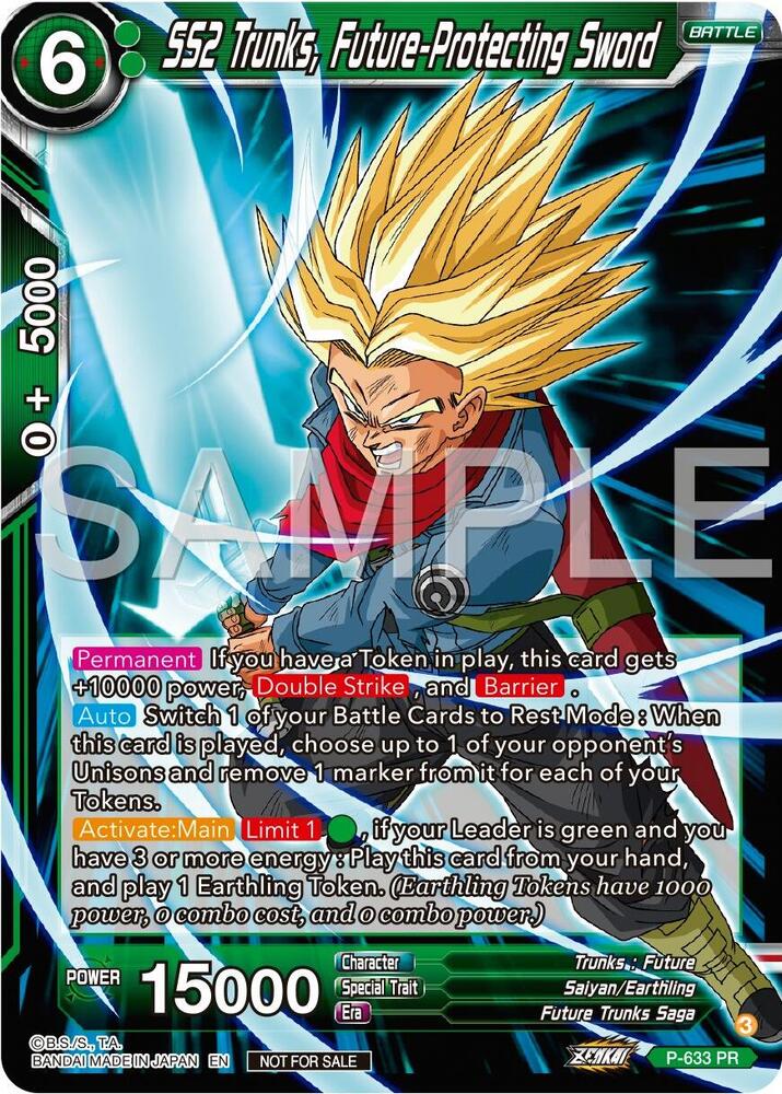 SS2 Trunks, Future-Protecting Sword (Zenkai Series Tournament Pack Vol.9) P-633 card from Promotion Cards