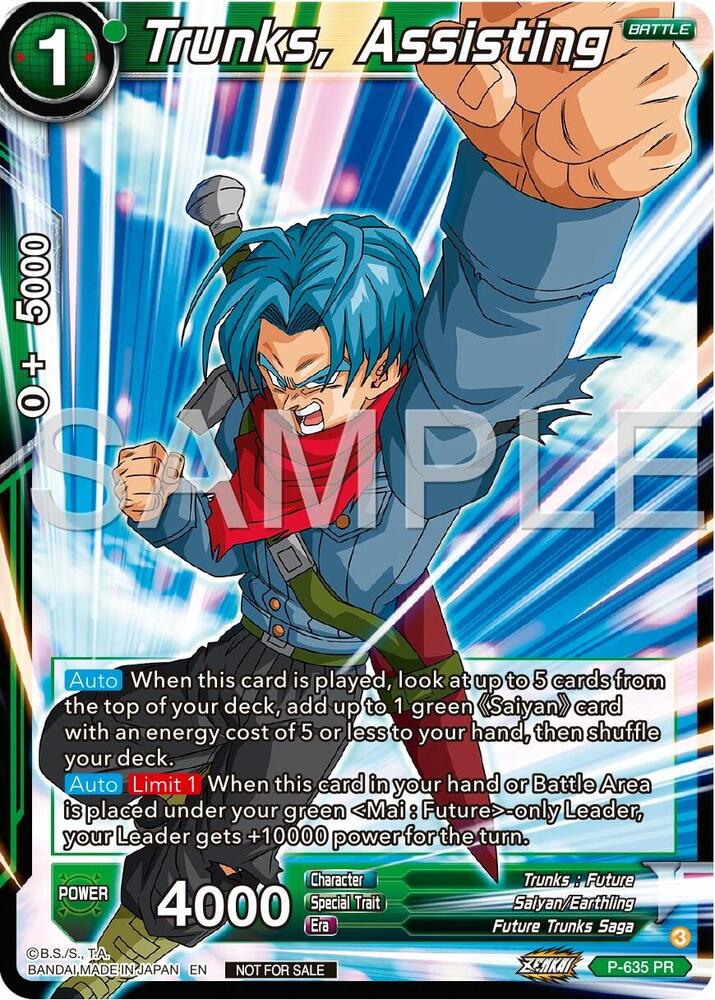 Trunks, Assisting (Zenkai Series Tournament Pack Vol.9) P-635 card from Promotion Cards
