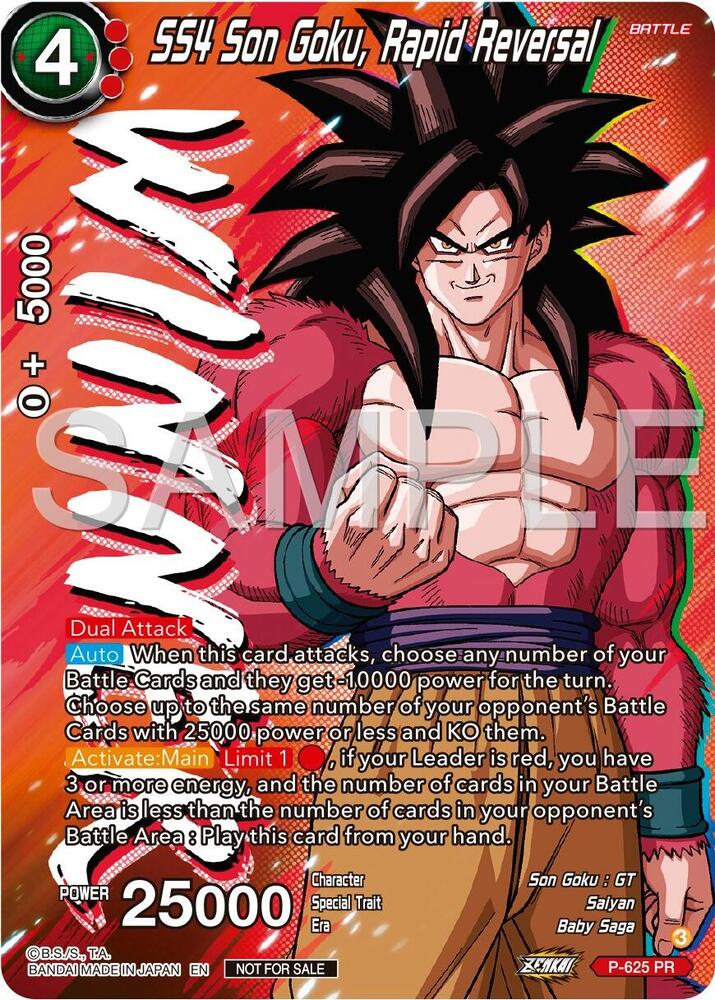 SS4 Son Goku, Rapid Reversal (Zenkai Series Tournament Pack Vol.9) (Winner) P-625 card from Promotion Cards