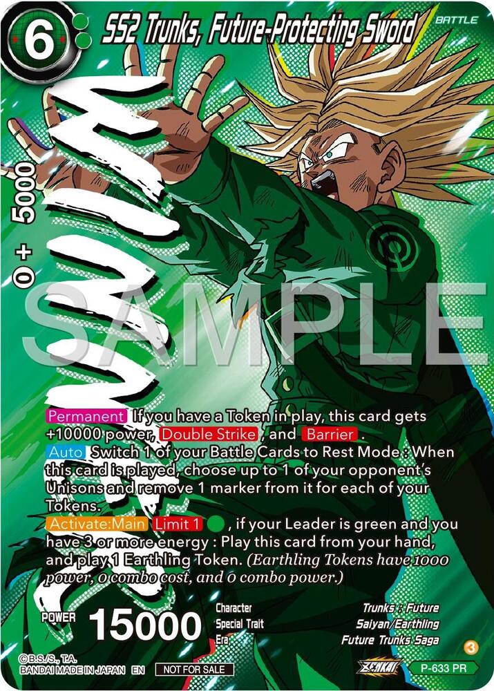SS2 Trunks, Future-Protecting Sword (Zenkai Series Tournament Pack Vol.9) (Winner) P-633 card from Promotion Cards