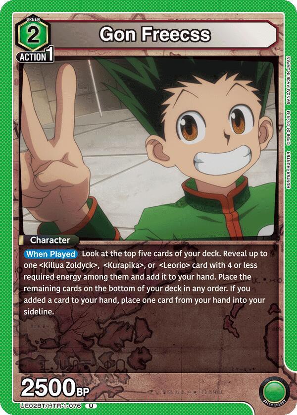 Gon Freecss UE02BT/HTR-1-076 card from UE02BT: HUNTER X HUNTER