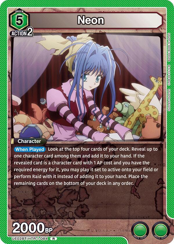Neon UE02BT/HTR-1-084 card from UE02BT: HUNTER X HUNTER
