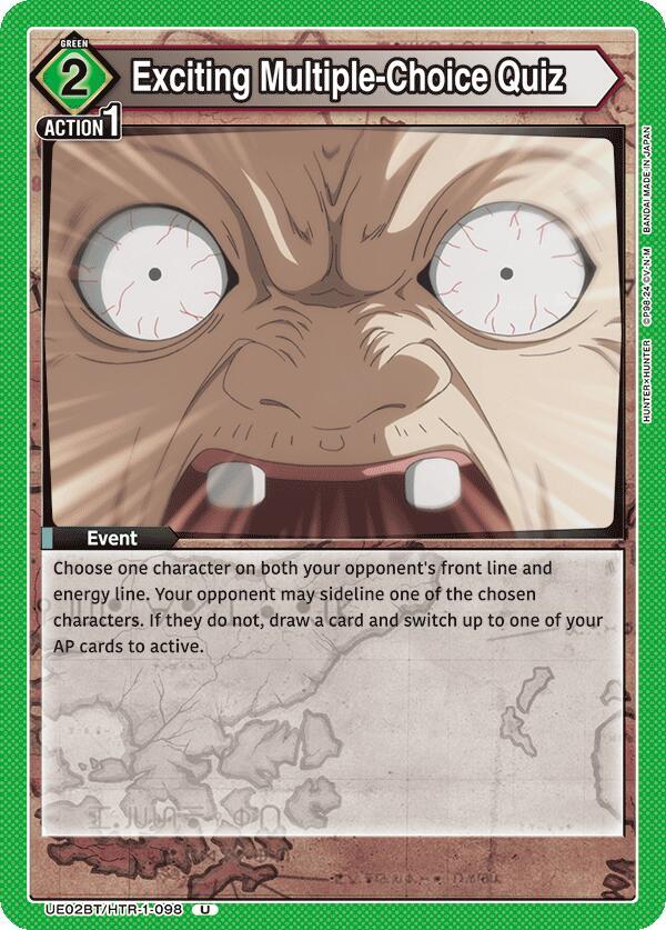 Exciting Multiple-Choice Quiz UE02BT/HTR-1-098 card from UE02BT: HUNTER X HUNTER