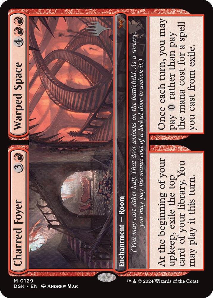 Charred Foyer // Warped Space 129 card from Promo Pack: Duskmourn: House of Horror