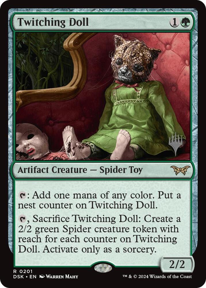 Twitching Doll 201 card from Promo Pack: Duskmourn: House of Horror