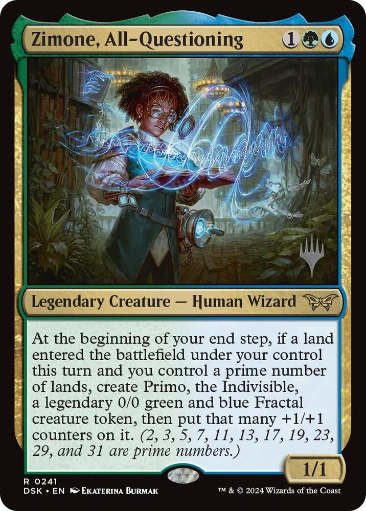 Zimone, All-Questioning 241 card from Promo Pack: Duskmourn: House of Horror