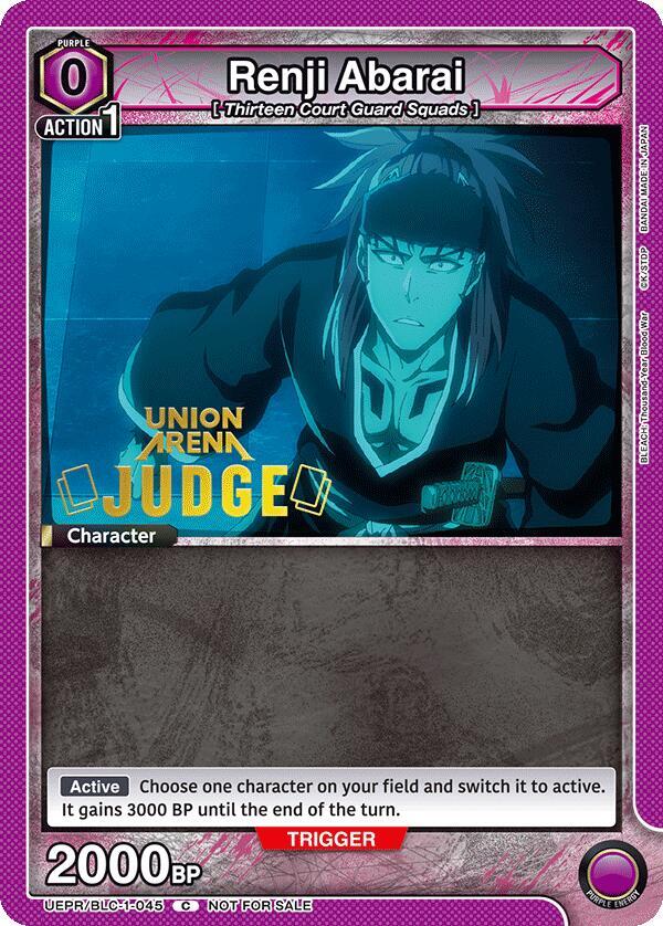 Renji Abarai (Judge Pack) UEPR/BLC-1-045 card from Union Arena Promotion Cards